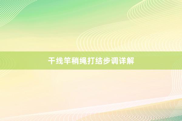 干线竿稍绳打结步调详解